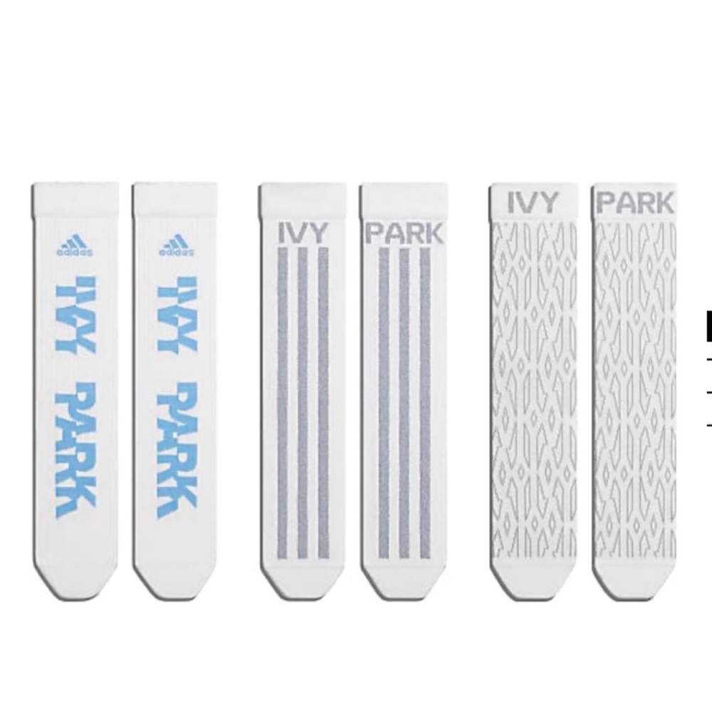 IVY PARK X ADIDAS LIMITED EDITION 3-PAIR PACK IVY PARK CREW SOCKS M/L  NWT